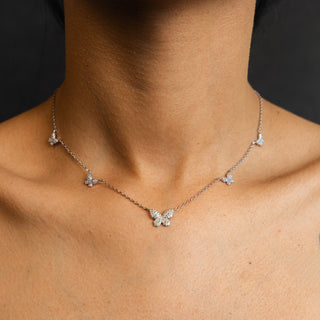 NTF CZ Butterfly Cuban Chain – 925 Sterling Silver Rhodium Finished
