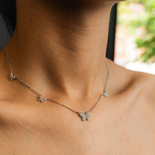 NTF CZ Butterfly Cuban Chain – 925 Sterling Silver Rhodium Finished
