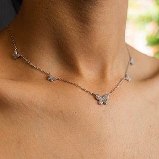 NTF CZ Butterfly Cuban Chain – 925 Sterling Silver Rhodium Finished