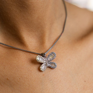 NTF CZ Butterfly Pendant Box Chain – 925 Sterling Silver & Rhodium Finished