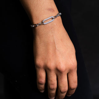 NTF CZ Detail Bracelet – 925 Sterling Silver & Rhodium Finished