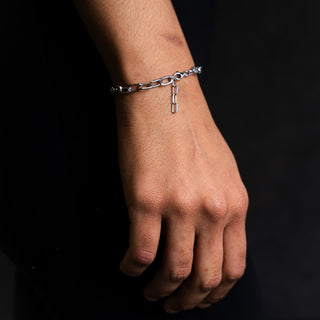 NTF CZ Detail Bracelet – 925 Sterling Silver & Rhodium Finished