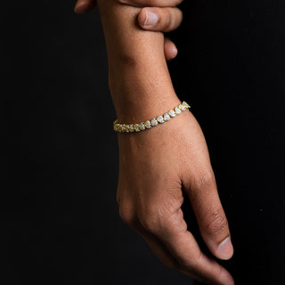 NTF Full CZ Bracelet – 925 Sterling Silver & 14K Gold Finished