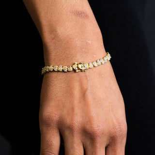 NTF Full CZ Bracelet – 925 Sterling Silver & 14K Gold Finished