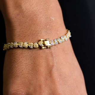 NTF Full CZ Bracelet – 925 Sterling Silver & 14K Gold Finished