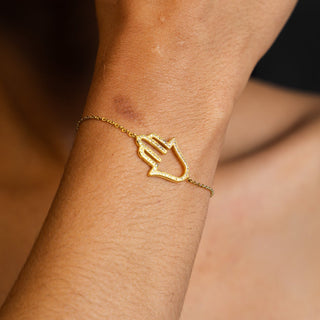 NTF CZ Hamsa Bracelet – 925 Sterling Silver & 14K Gold Finished