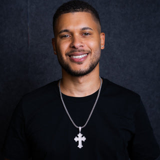 NTF MEN'S CROSS PENDANT ICE CHAIN NECKLACE