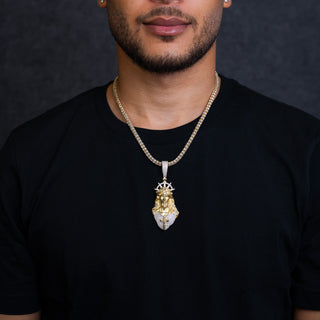 NTF MEN'S ICE CHAIN WITH JESUS HEAD PENDANT