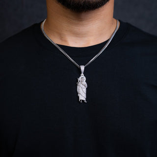 NTF MEN'S FLAT CUBAN CHAIN WITH SAINT JUDE PENDANT