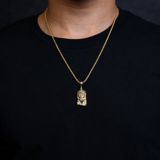 NTF MEN'S ROPE CHAIN WITH JESUS HEAD PENDANT