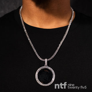 ICE CHAIN + PICTURE PENDANT – WHITE GOLD | 4MM