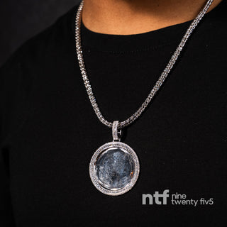 ICE CHAIN + PICTURE PENDANT – WHITE GOLD | 4MM