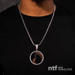 ICE CHAIN + PICTURE PENDANT – WHITE GOLD | 4MM