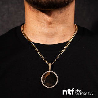 SOLID CUBAN CHAIN + PICTURE PENDANT – YELLOW GOLD | 5MM