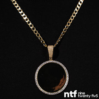 SOLID CUBAN CHAIN + PICTURE PENDANT – YELLOW GOLD | 5MM
