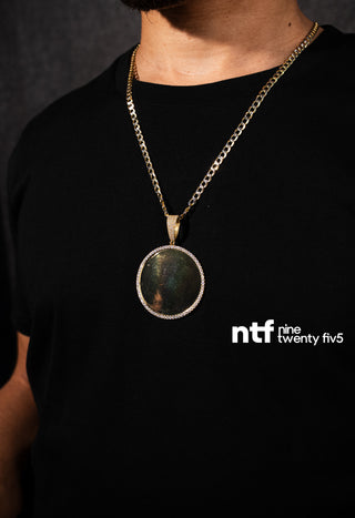 SOLID CUBAN CHAIN + PICTURE PENDANT – TWO TONE | 5MM
