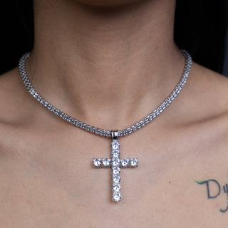 NTF Ice Chain with Full CZ Cross Pendant