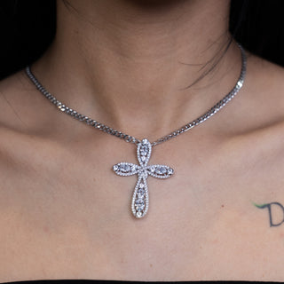 NTF Cuban Chain with Full CZ Cross Pendant