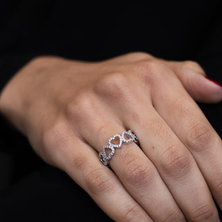 NTF Multiple Hearts Full CZ Ring