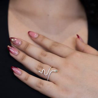 NTF yellow Full CZ Snake Ring