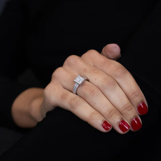 NTF Full Square‑Cut CZ Ring