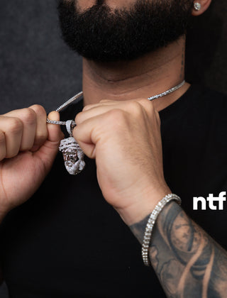 NTF Men’s Ice-Cut Chain, Jesus Pendant & Iced Bracelet Set