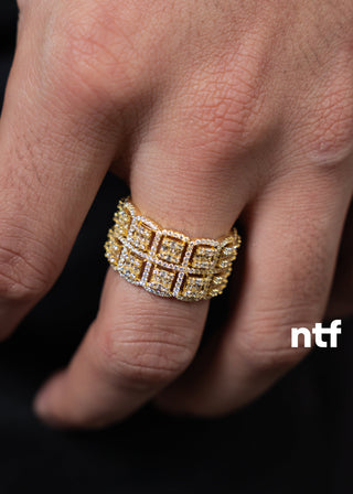 NTF Men’s yellow Ice Bracelet & Full CZ Ring Set