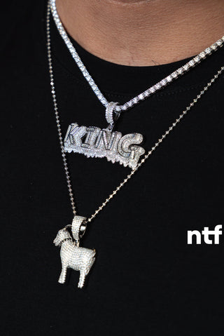 NTF Men’s Moissanite Tennis & Moon Cut Chain Set