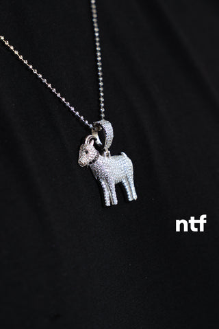 NTF Men’s Moon-Cut Chain & Full CZ Goat Pendant