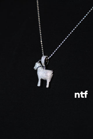 NTF Men’s Moon-Cut Chain & Full CZ Goat Pendant