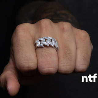 NTF NTF Men’s Cuban Link Full Moissanite Ring