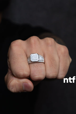 NTF Men’s Square Full Moissanite Ring