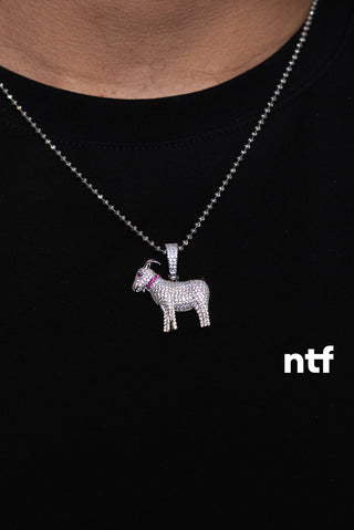 NTF Men’s Moon Cut Chain & Full CZ GOAT Pendant
