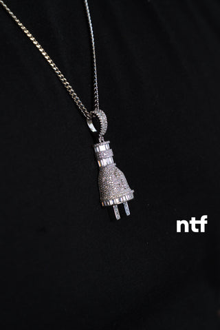 NTF Men’s Cuban Chain & Plug Full CZ Pendant