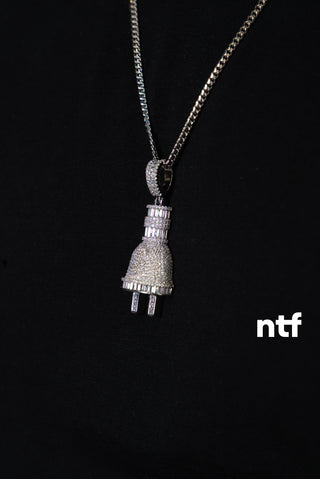NTF Men’s Cuban Chain & Plug Full CZ Pendant