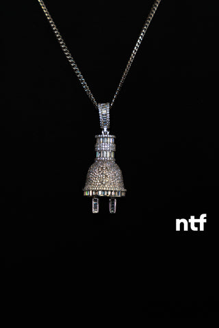 NTF Men’s Cuban Chain & Plug Full CZ Pendant