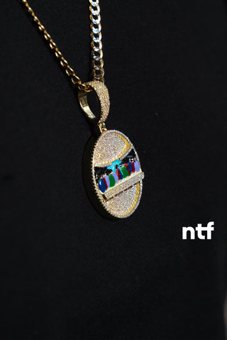 NTF Men’s Two-Tone Cuban Chain & Full CZ Last Supper Pendant