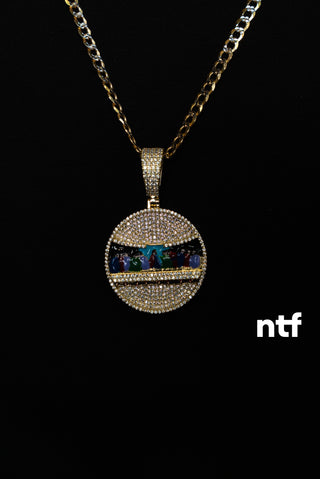 NTF Men’s Two-Tone Cuban Chain & Full CZ Last Supper Pendant