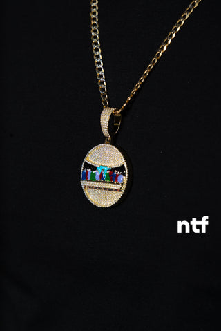NTF Men’s Two-Tone Cuban Chain & Full CZ Last Supper Pendant