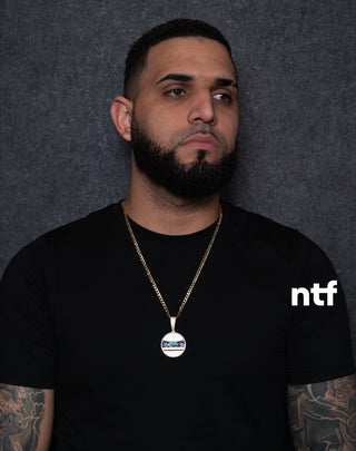 NTF Men’s Two-Tone Cuban Chain & Full CZ Last Supper Pendant