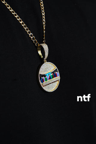 NTF Men’s Two-Tone Cuban Chain & Full CZ Last Supper Pendant