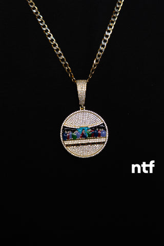 NTF Men’s Two-Tone Cuban Chain & Full CZ Last Supper Pendant