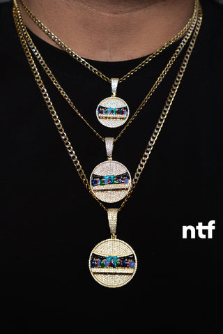 NTF Men’s 3-Piece Two-Tone Cuban Set – Last Supper CZ Pendant
