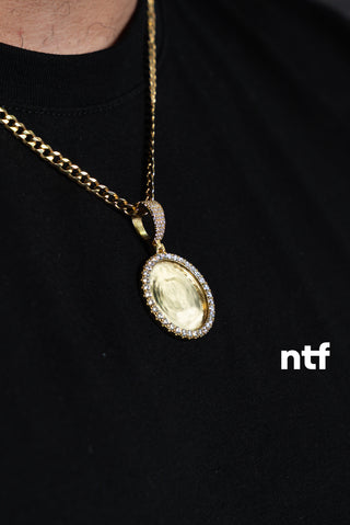 NTF Men’s Two-Tone Cuban Chain & CZ Picture Pendant