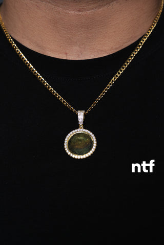 NTF Men’s Two-Tone Cuban Chain & CZ Picture Pendant