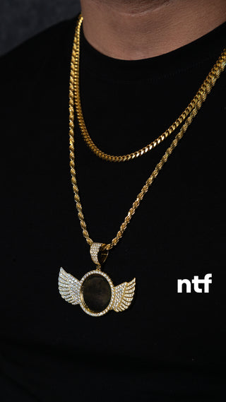 NTF Men’s Rope & Cuban Chain Set – Picture Pendant