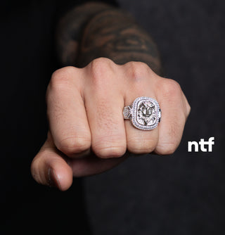 NTF Men’s Full CZ Bracelet & Jesus Ring Set