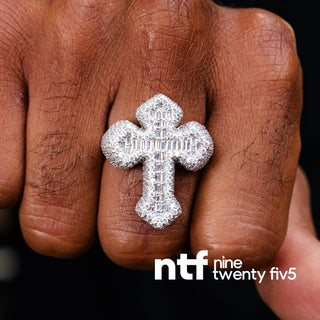 ✝ Men’s Cross Ring – 14K Gold Plated on 925 Silver