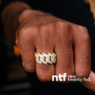 🔗 Men’s Cuban Ring – Yellow Gold on 925 Silver