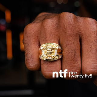 Men's Medusa Ring - 14K Gold Plated 925 Sterling Silver